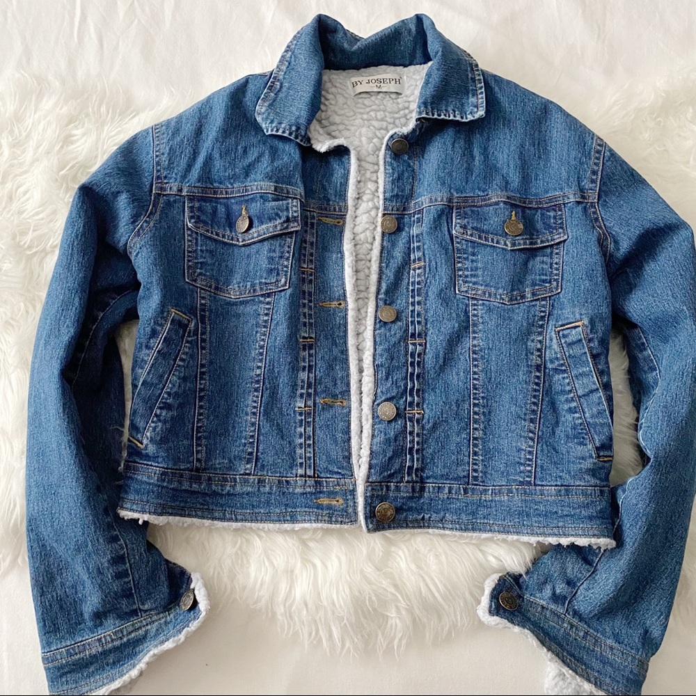 Shearling Lined • Cropped Jean Jacket